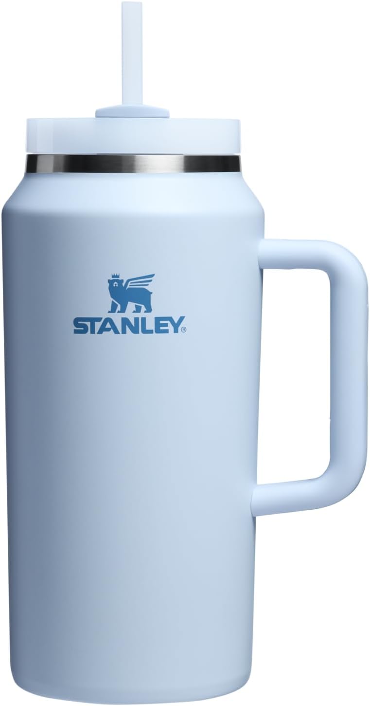 Stanley Quencher H2.0 - Vaso de acero inox. con asa, pajilla y tapa FlowState giratoria de 3 posiciones; aislamiento térmico/sin BPA; apto p/portavaso p/viaje; 30 oz, coral dorado (Goldenrod Coral)
