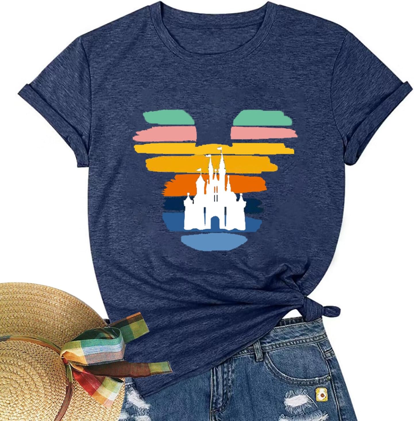 Camisa mágica para mujer, camiseta del Reino Mágico, camiseta gráfica de castillo, vacaciones familiares, tops de manga corta, tops casuales de verano