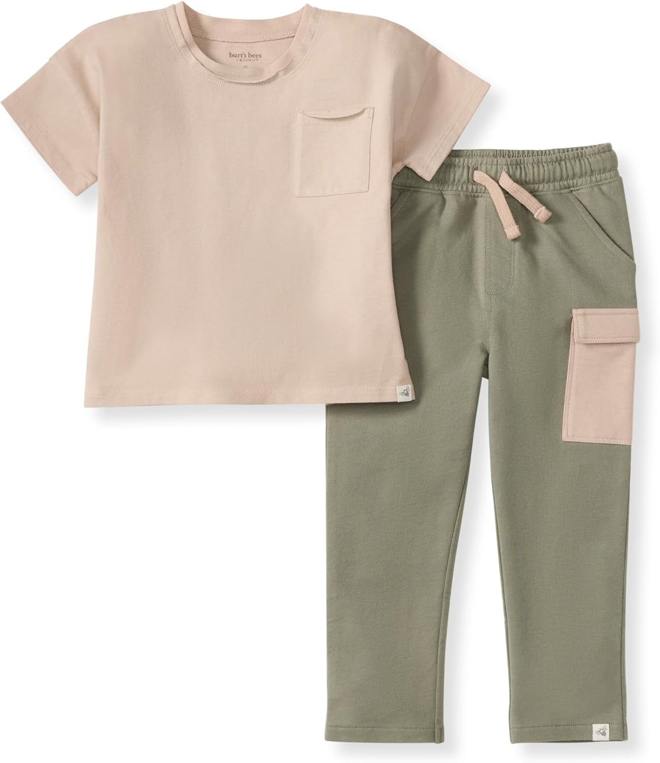 Burt's Bees Baby conjunto de camisa y pantalón para bebé niño, conjunto de camiseta de manga larga y pantalón, 100% algodón orgánico
