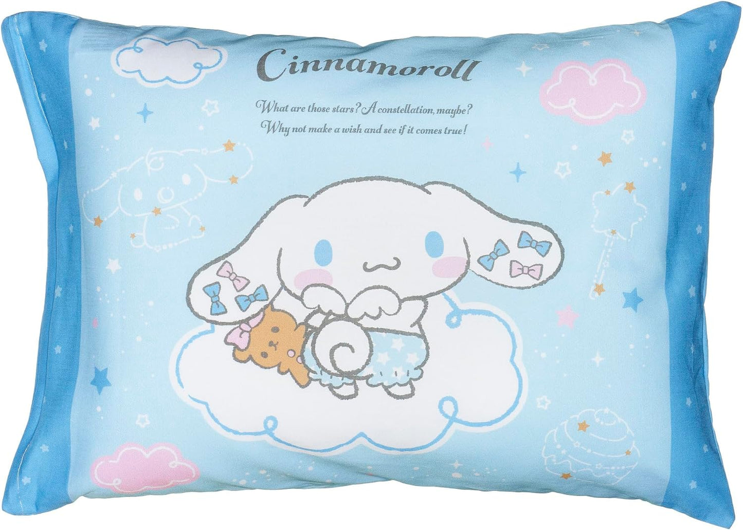 MORiPiLO Children's Pillow, Low Profile, My Melody and Kuromi, Sanrio Characters, Love Love Pink, Approximately 11 x 15.4 inches (28 x 39 cm), Skin-friendly 100% Cotton Fabric, Washable, Cover