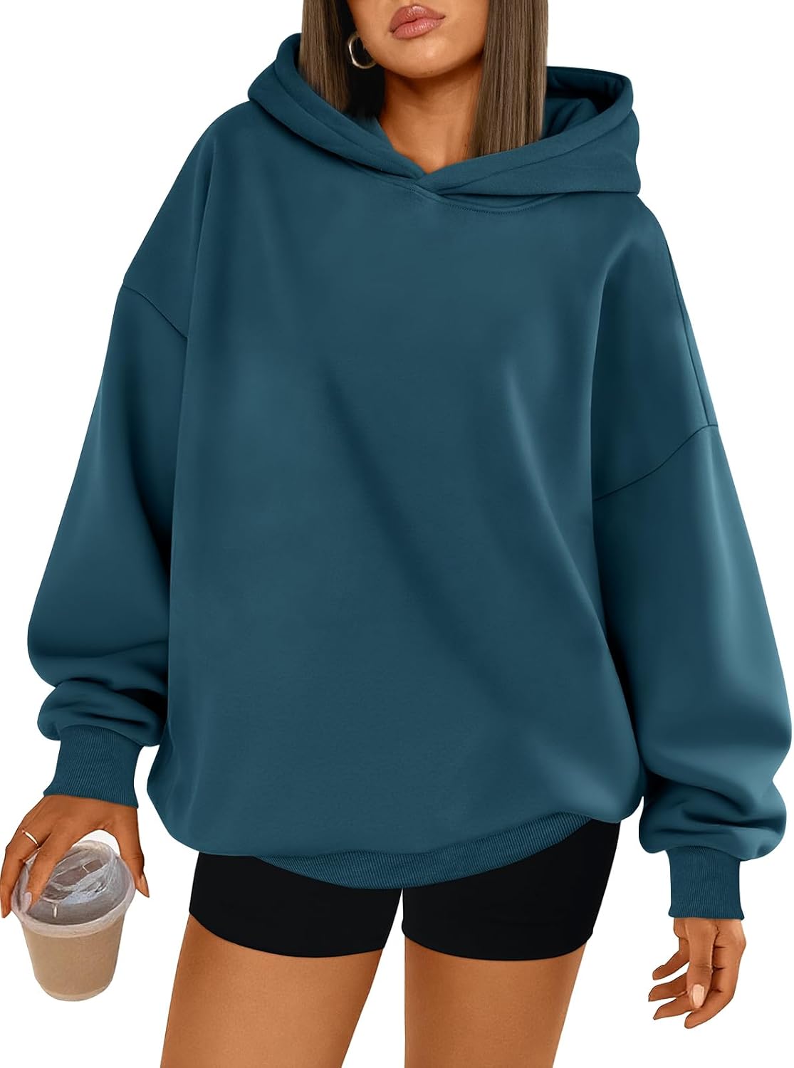 Trendy Queen Sudaderas con capucha de gran tamaño para mujer | Soft Fleece Pullover In A Relaxed, Oversized Fit. Suitable For College Outfits, Trendy Streetwear, And Daily Home Wear