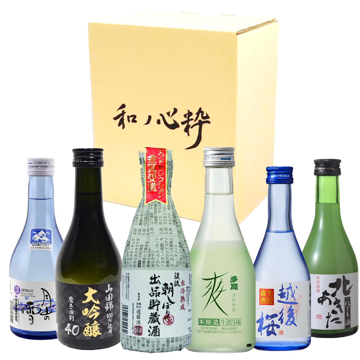 Wano Kokoro Ichi: Japan's Finest Sake from Nada, Fushimi - A Taste Comparison Set [Japanese Sake from Hyogo Prefecture, 300ml×6 bottles]'