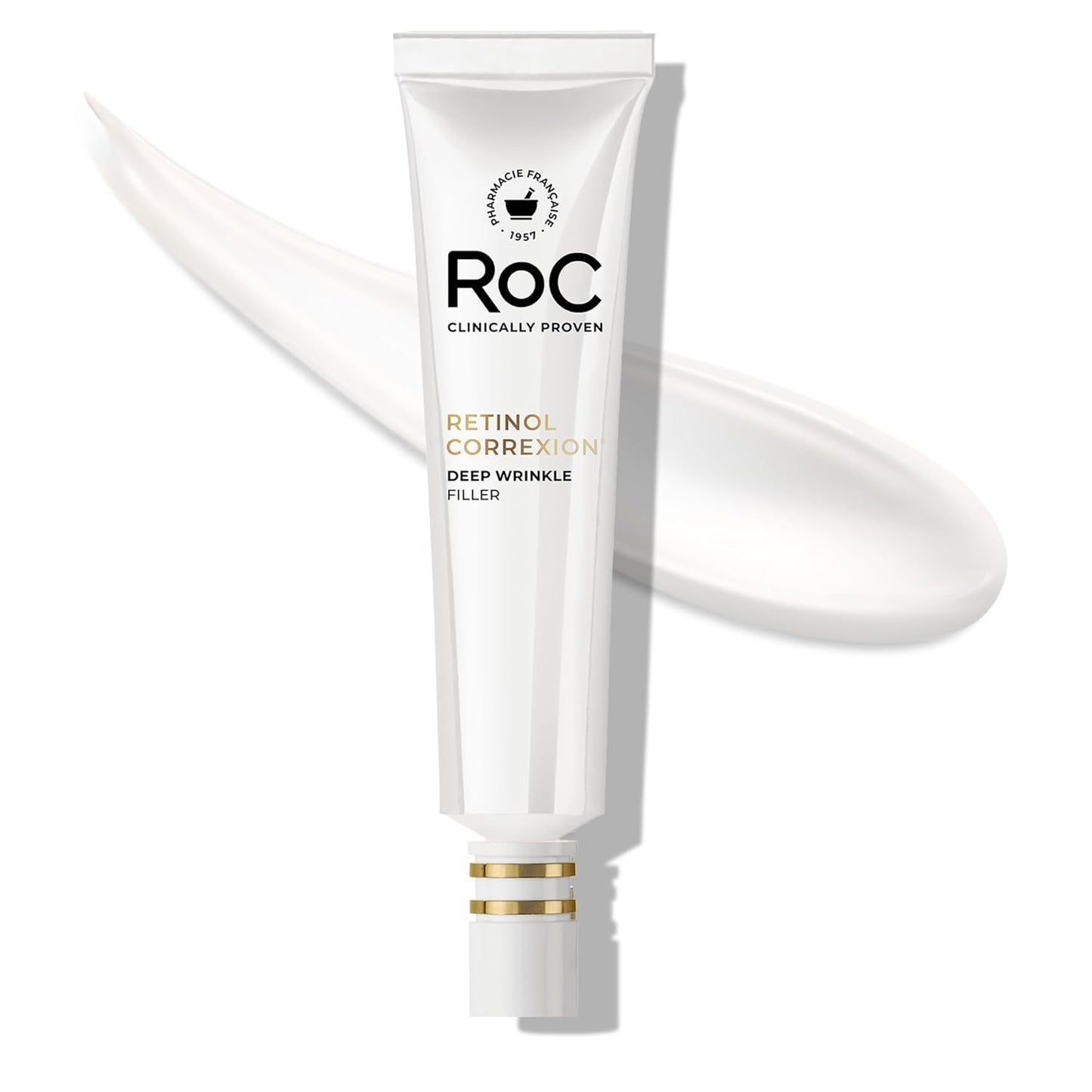 RoC Retinol Correxion Deep Wrinkle Retinol Face Serum con ácido ascórbico, tratamiento diario antienvejecimiento para líneas finas, manchas oscuras, cicatrices de acné, 1 onza (el embalaje puede
