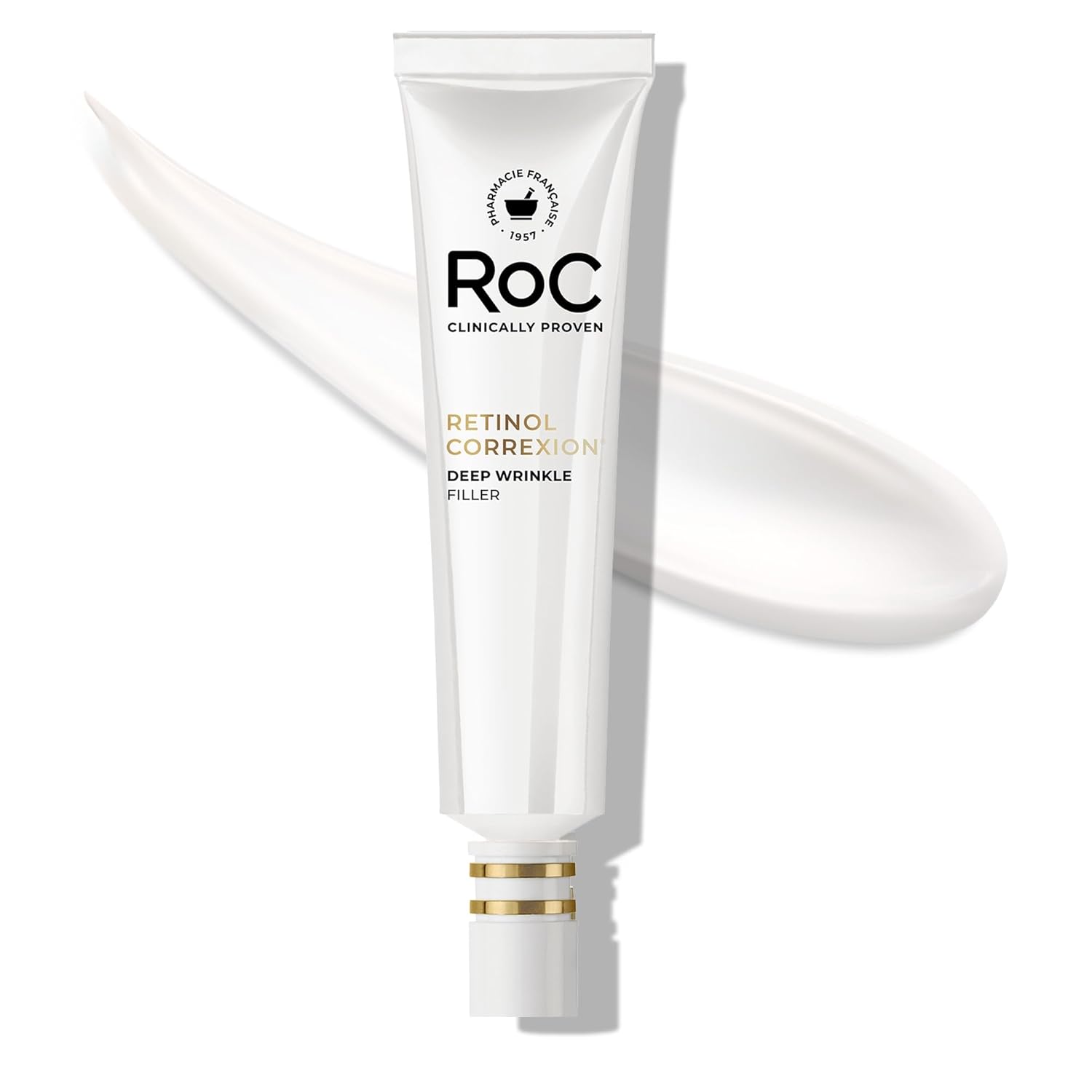 RoC Retinol Correxion Deep Wrinkle Retinol Face Serum con ácido ascórbico, tratamiento diario antienvejecimiento para líneas finas, manchas oscuras, cicatrices de acné, 1 onza (el embalaje puede