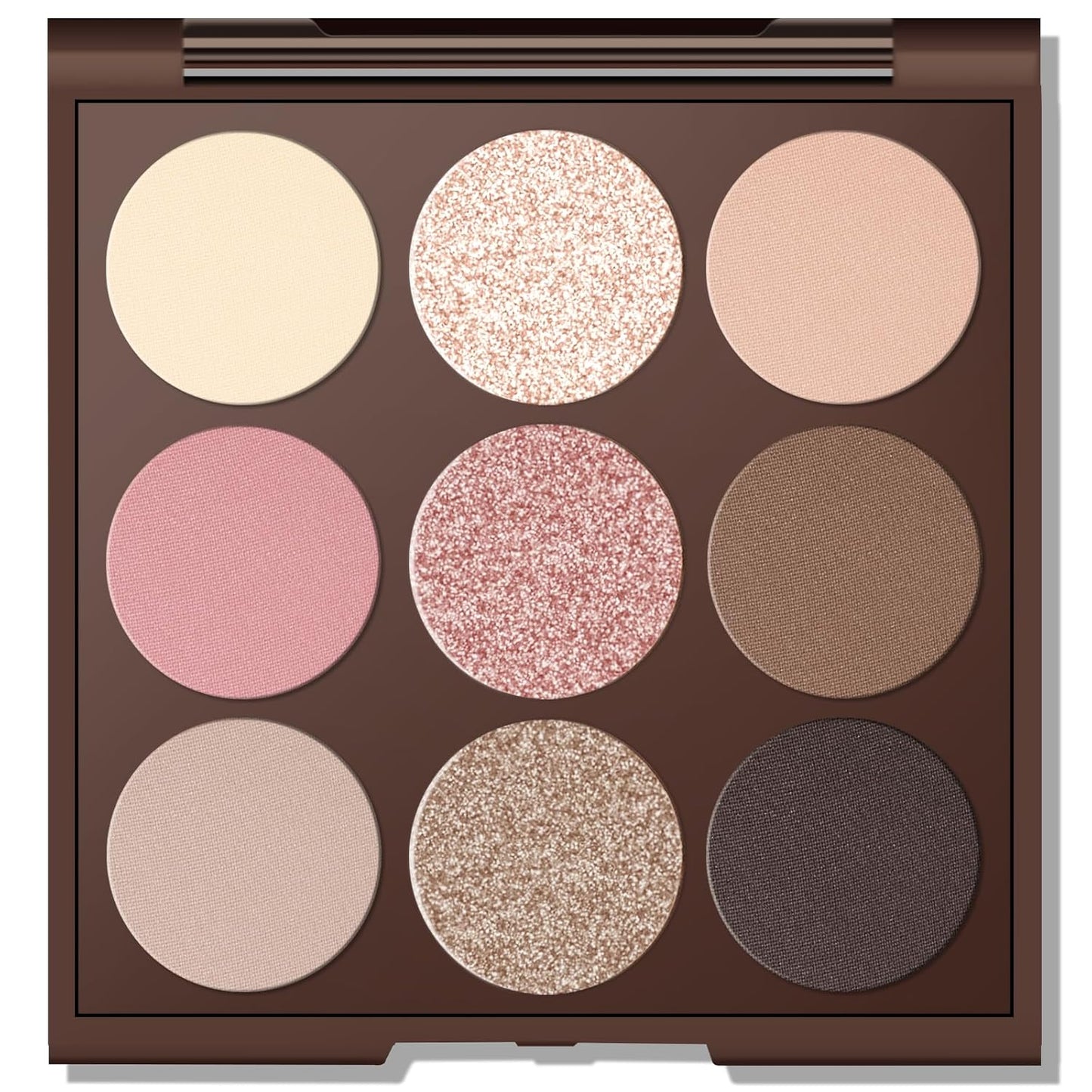 MYSTER ROSEY Paleta de sombra de ojos neutra, paleta de sombra de ojos nude, paleta de maquillaje de sombra de ojos mate con espejo, uso duradero, vegano, libre de crueldad, 0.5 onzas