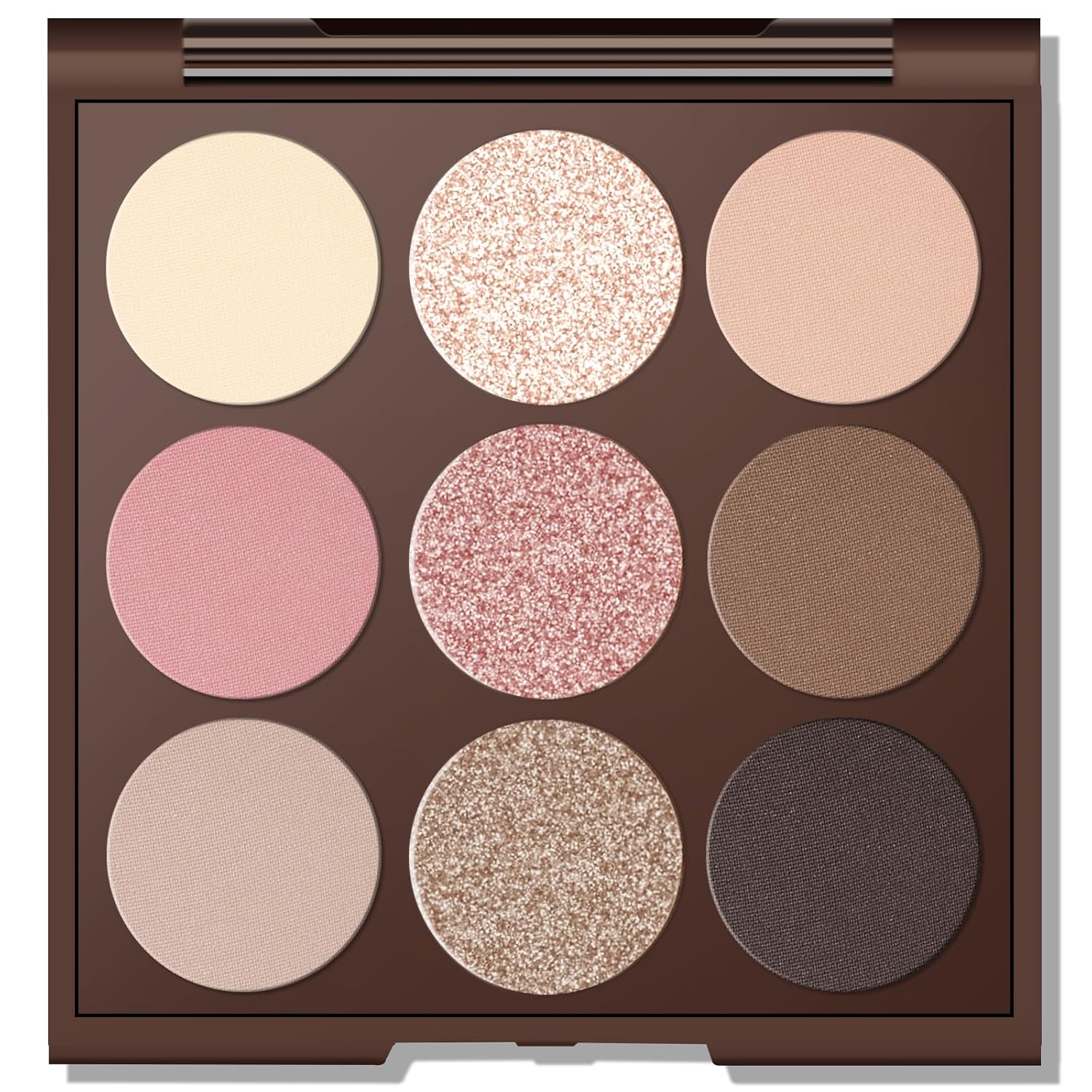MYSTER ROSEY Paleta de sombra de ojos neutra, paleta de sombra de ojos nude, paleta de maquillaje de sombra de ojos mate con espejo, uso duradero, vegano, libre de crueldad, 0.5 onzas