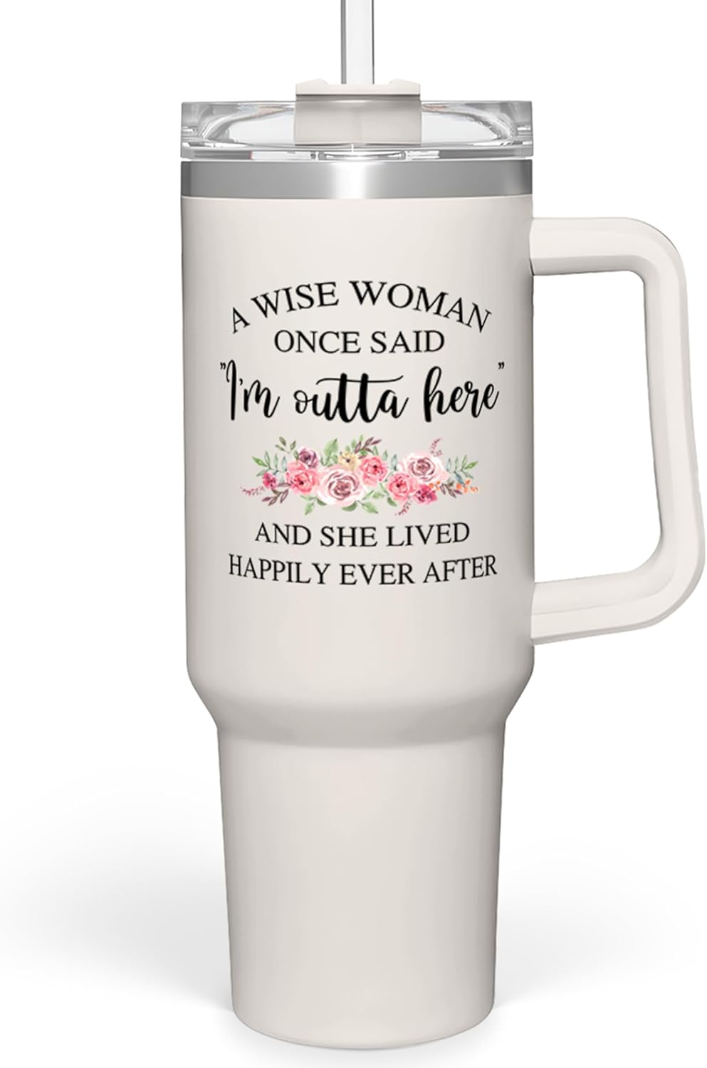 Regalos de enfermera para mujeres, vaso de enfermera con asa, taza de café de acero inoxidable de 40 onzas con tapa con pajilla, regalo de enfermería para enfermeras, regalo de agradecimiento para