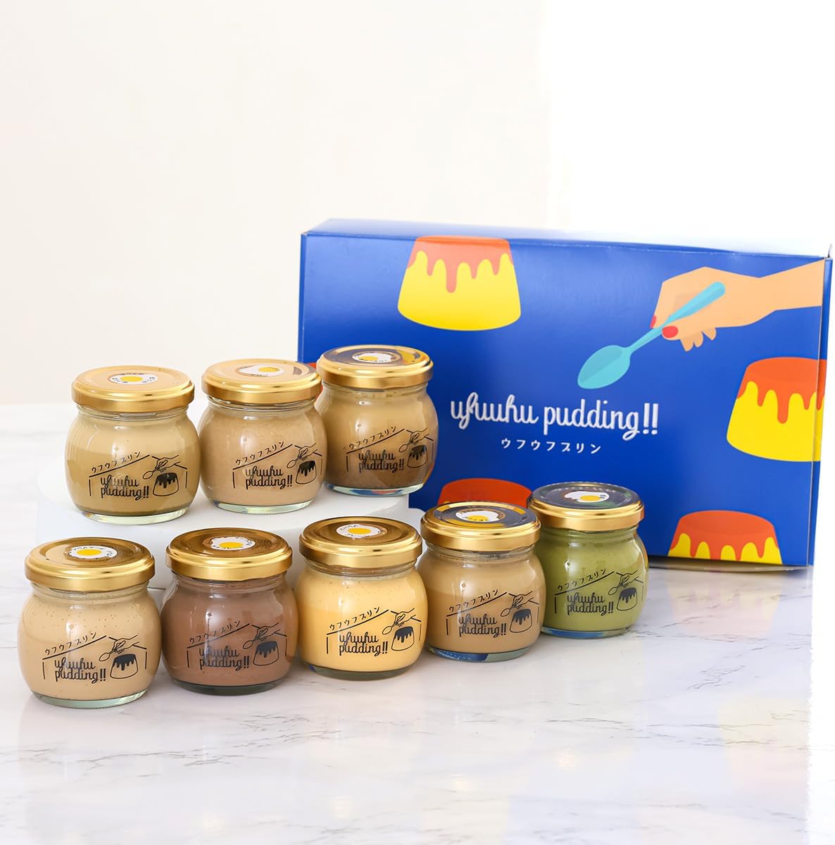 Gift Pudding (Ufuf Garden Scalloped Raw Pudding) Dessert, Sweets, Gift, Ordered Sweets (Gift Japanese Pudding, 6 Pieces)
