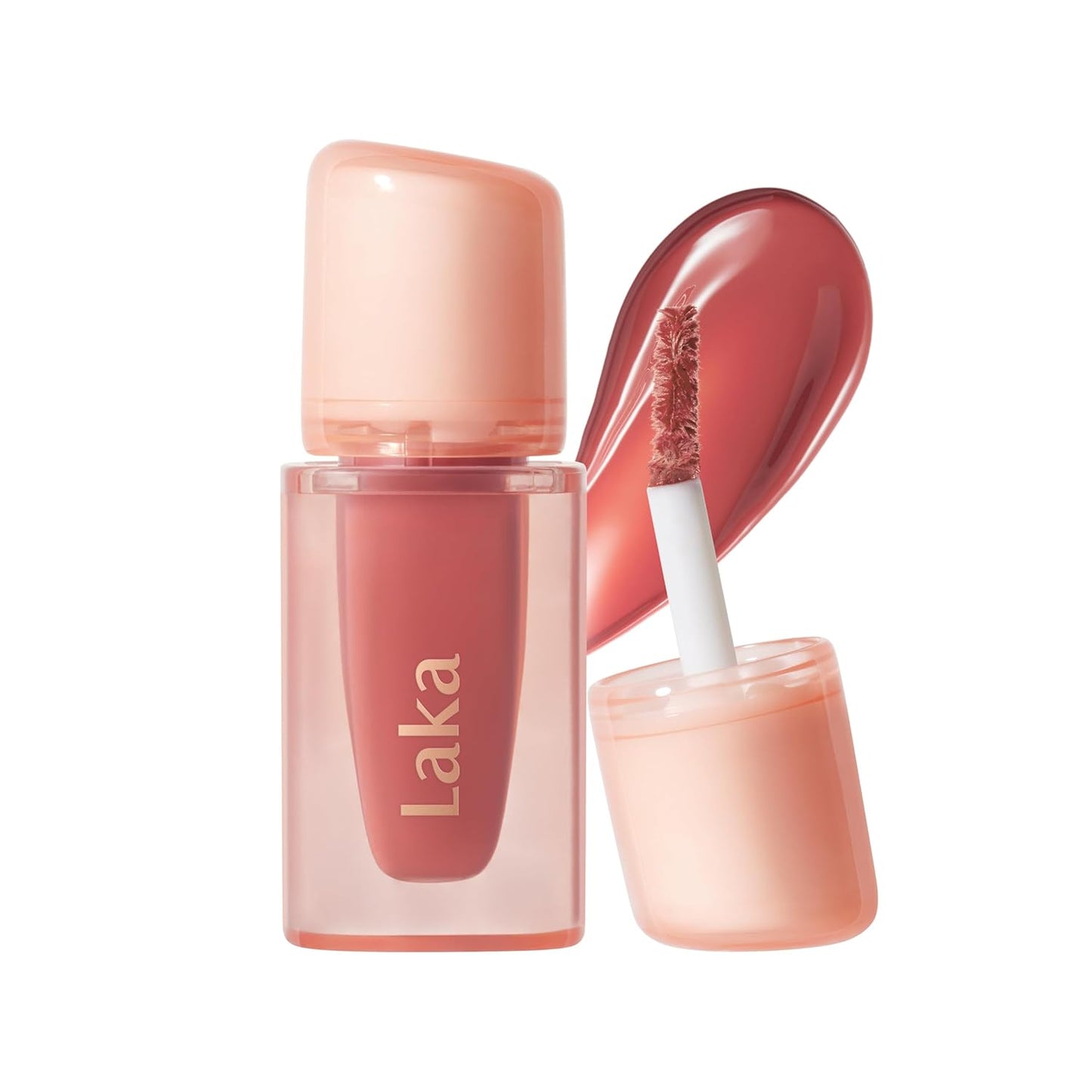 Laka Jelling Nude Gloss Mini, 1.9g/0.07oz, Aceite labial hidratante traslúcido sin manchas, no pegajoso, brillo nutritivo para un aspecto fresco y brillante, vegano, maquillaje de belleza limpia