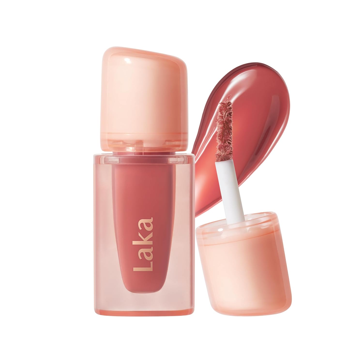 Laka Jelling Nude Gloss Mini, 1.9g/0.07oz, Aceite labial hidratante traslúcido sin manchas, no pegajoso, brillo nutritivo para un aspecto fresco y brillante, vegano, maquillaje de belleza limpia