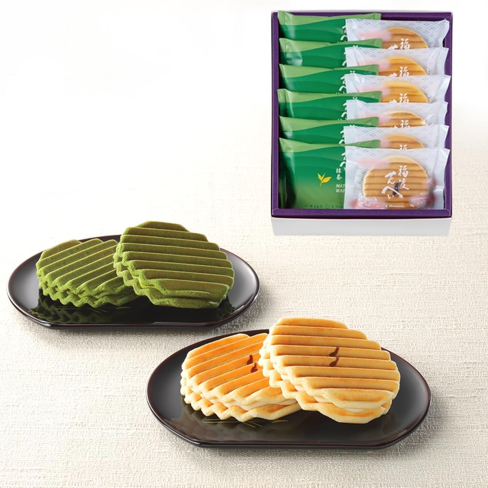 Sonke Gen Yoshinoya Fukuwata Senbei Matcha Assortment, 10 Pieces (Gift, Sweets, Hand Souvenir)