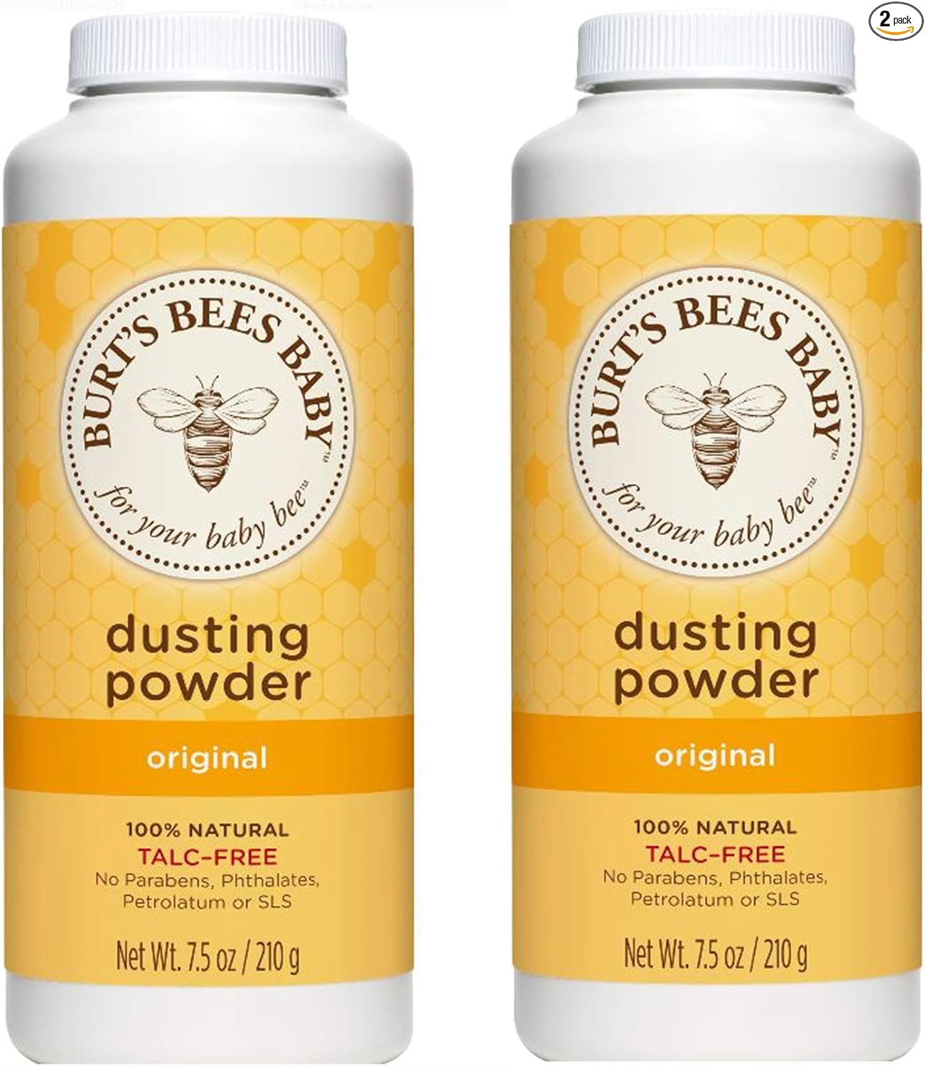 Burt's Bees - Polvos para bebé, polvos hipoalergénicos, no irritantes, calmantes para la piel, naturales, sin talco, 7.5 onzas (paquete de 3)