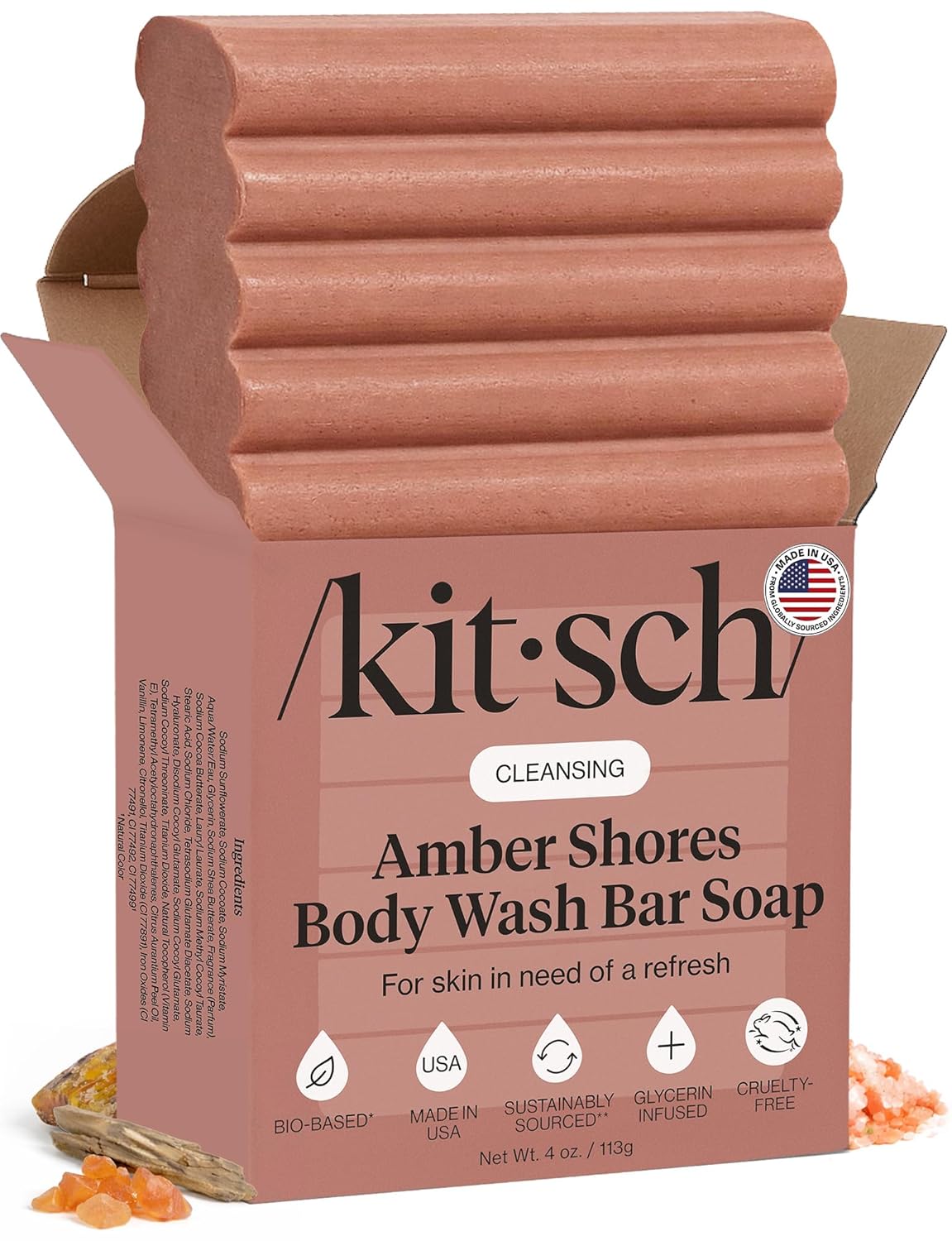 Kitsch Jabón corporal exfoliante de manteca de karité x diseño de Stormtrooper de Star Wars, jabón en barra hidratante y barra de jabón suave, hidrata, suaviza y calma la piel, sin parabenos, silicona