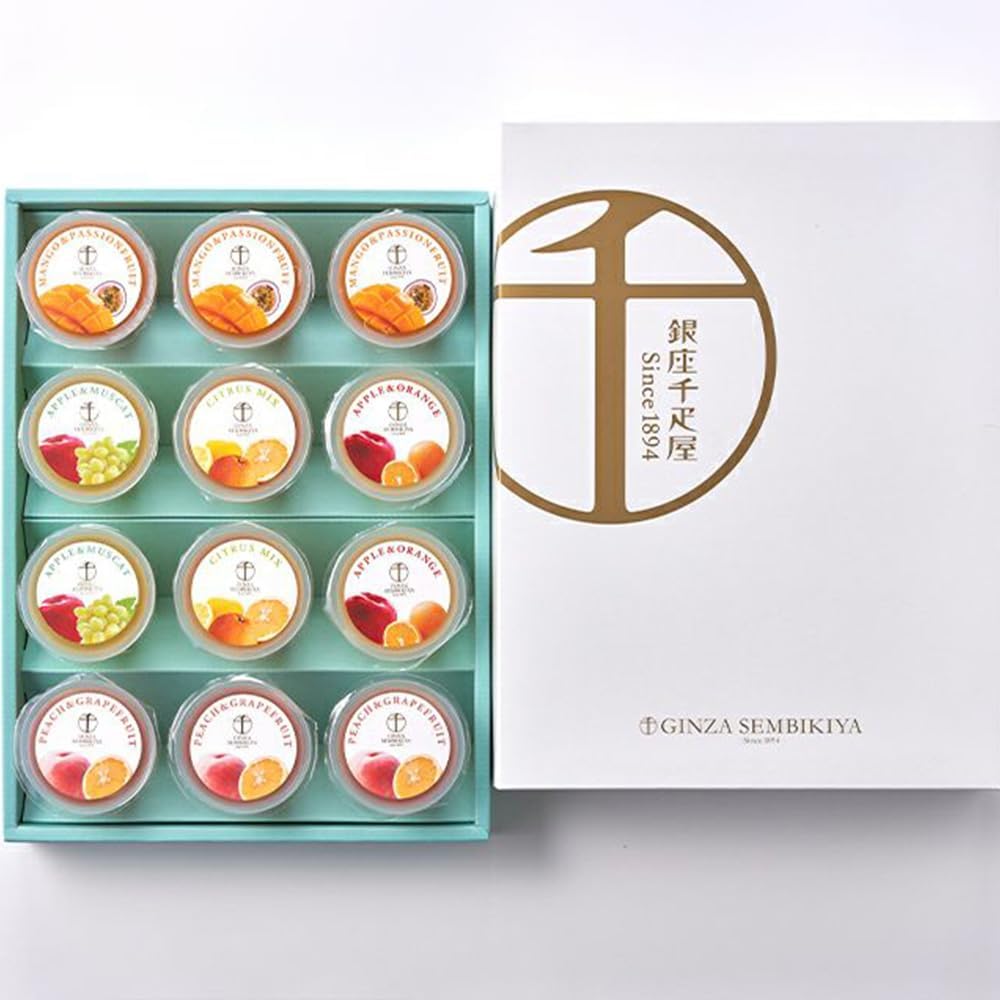 Ginza Senbikiya Ginza Fruit Yokan 6 pieces, Gift card included, Official wrapping, Official carry bag included, Gift