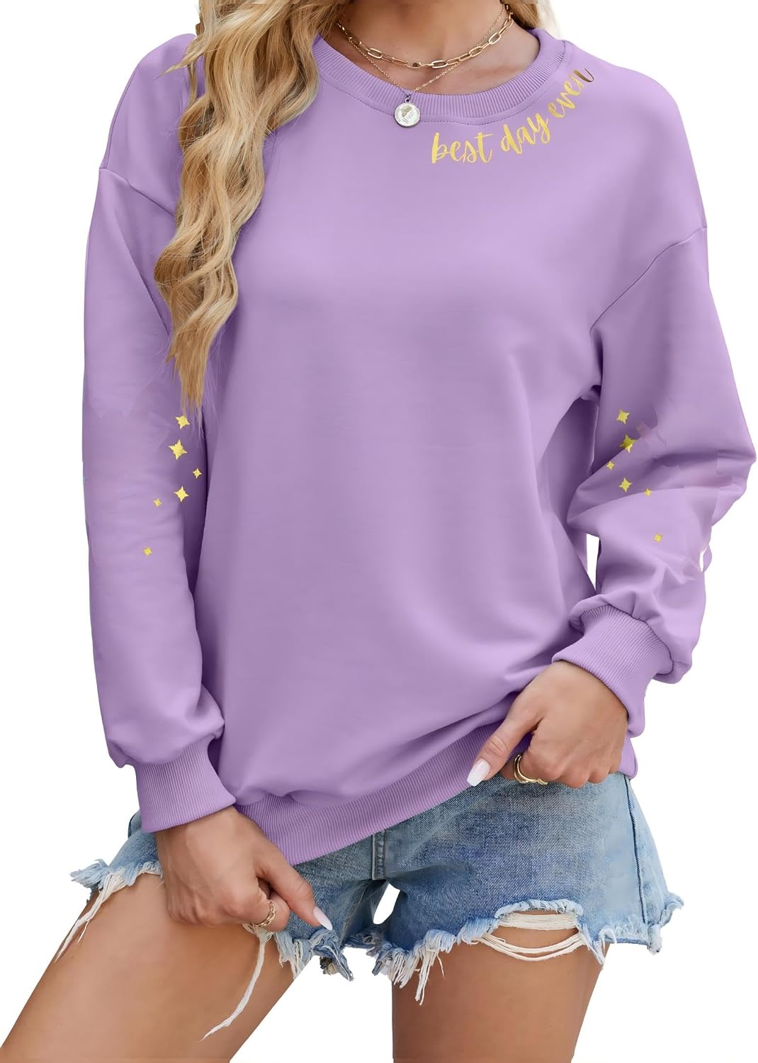 MYHALF Magical Shirt for Women Magic Kingdom Sweatshirt Best Day Long Sleeve Shirts Family Vacation Pullover Tops