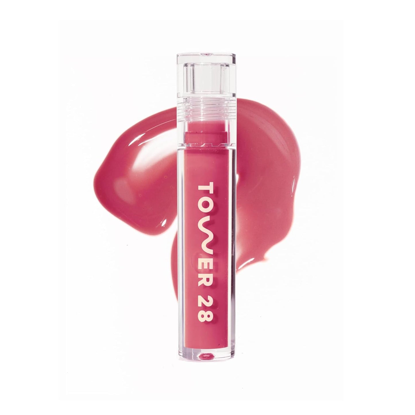 Tower 28 ShineOn - Jalea de labios lechosa, PISTACHIO, antiadherente, brillo labial vegano hidratante en rosa nude lechoso, aceite hidratante de albaricoque y semillas de frambuesa, limpio, libre de