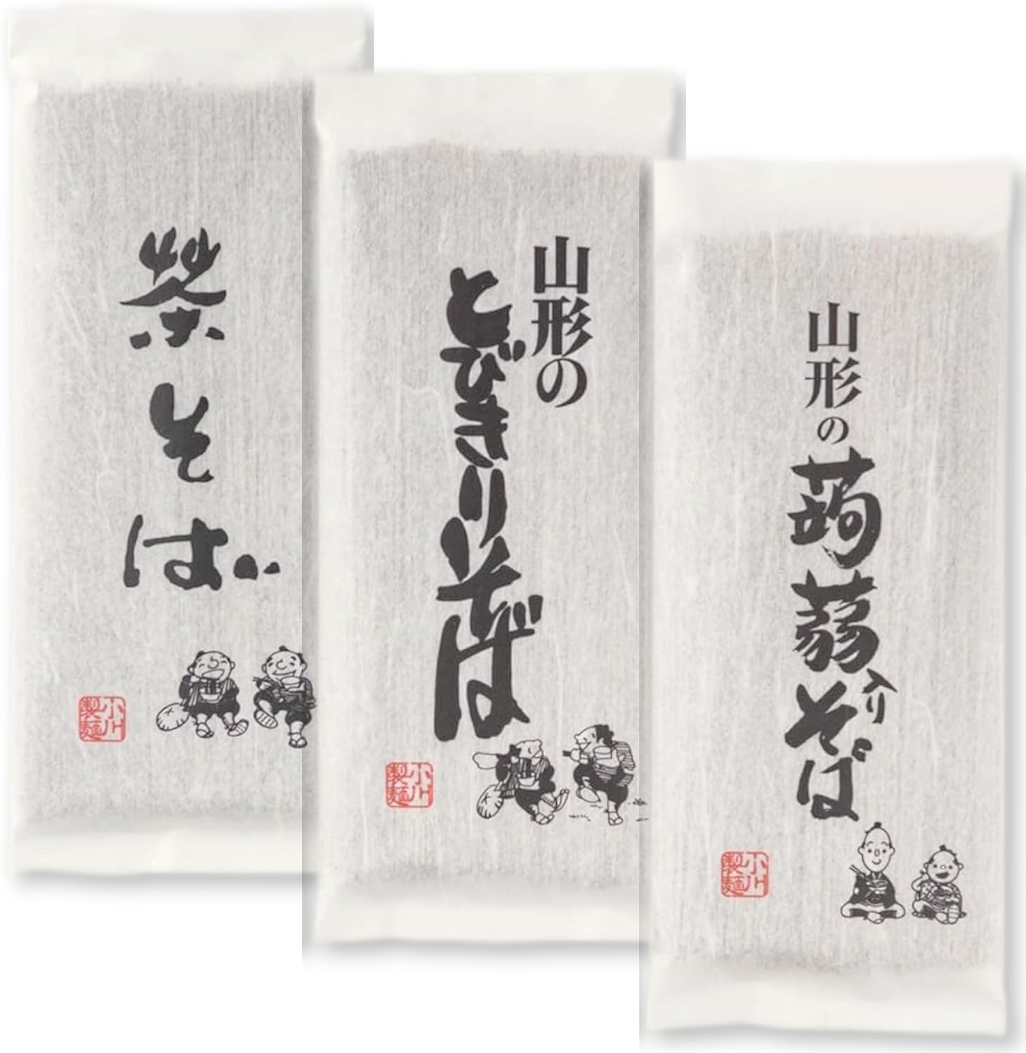Yamagata Traditional Buckwheat 3 Types of Food Comparison (Tobiki Soba, Konnya, Tea) (3 Types x 1 Set), Popular Item