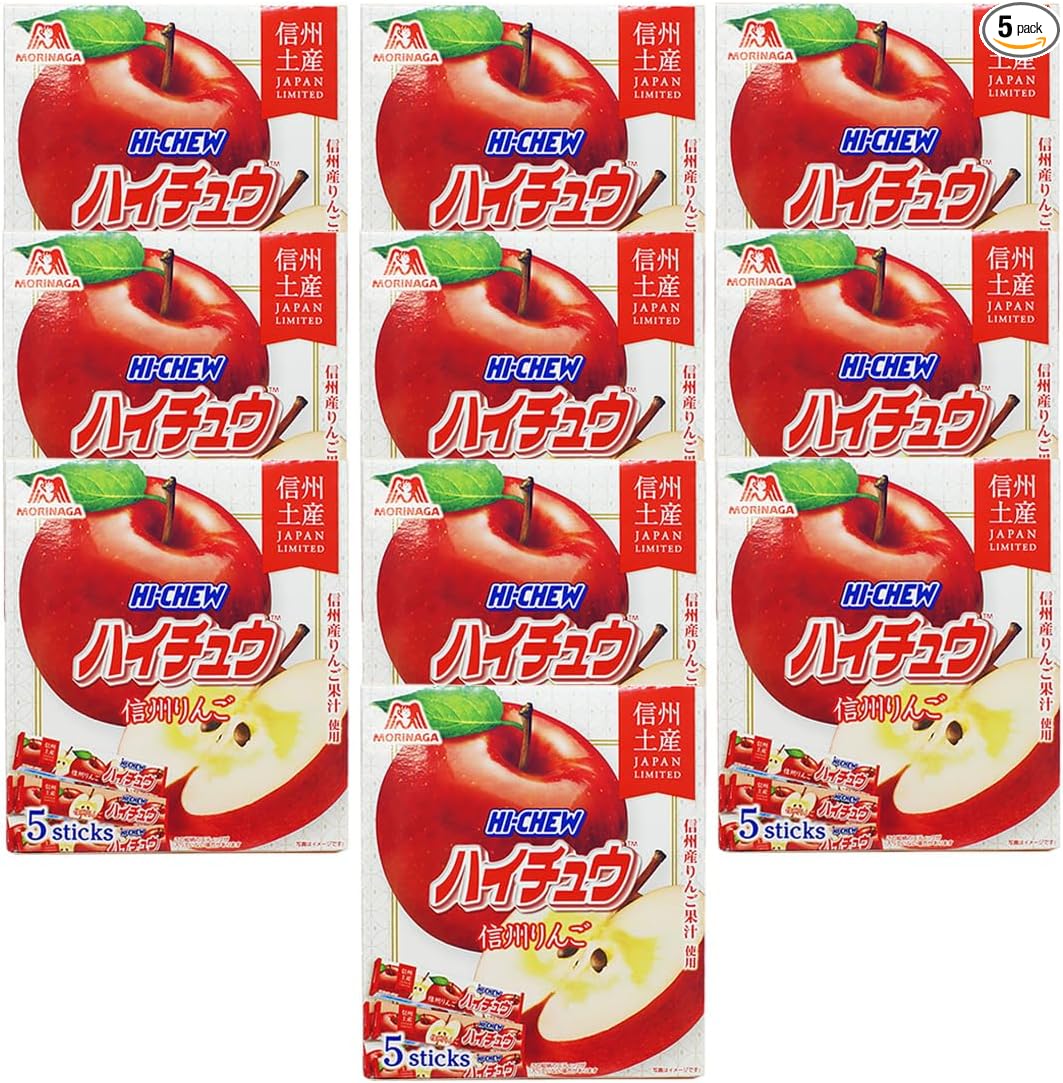 Morinaga Chewing Candy, Shinshu Limited High Chew Shinshu Apple, Made with Shinshu Apple Juice, Local Souvenir Hi-Chew HI-CHEW (1 Box)