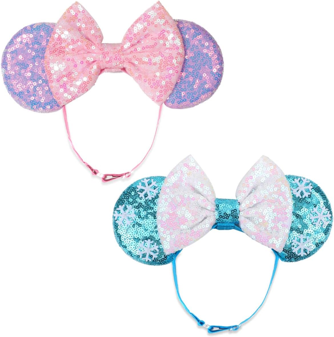 AQOKKA Mouse Ears Headbands with Bow Minnie Ears Cosplay Costume Hair Accessories for Women Birthday Party Decoration