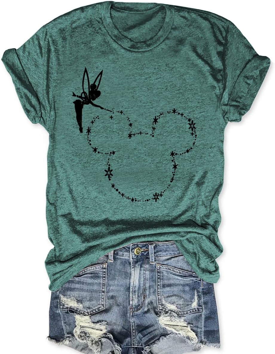 Magic Kingdom Castle - Camisa casual de manga corta para vacaciones, ropa bohemia para mujer, lindas camisetas de verano