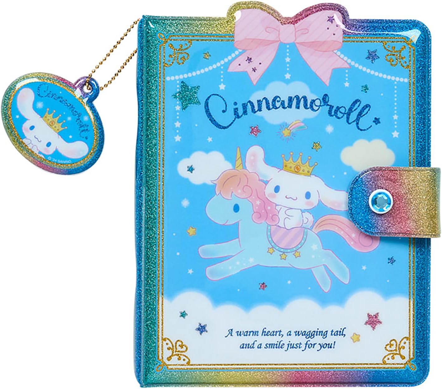 Sanrio 913952 Kuromi Storage Charm Attached Sticker Pad with Peel-off Slider Case, Heartfelt Note