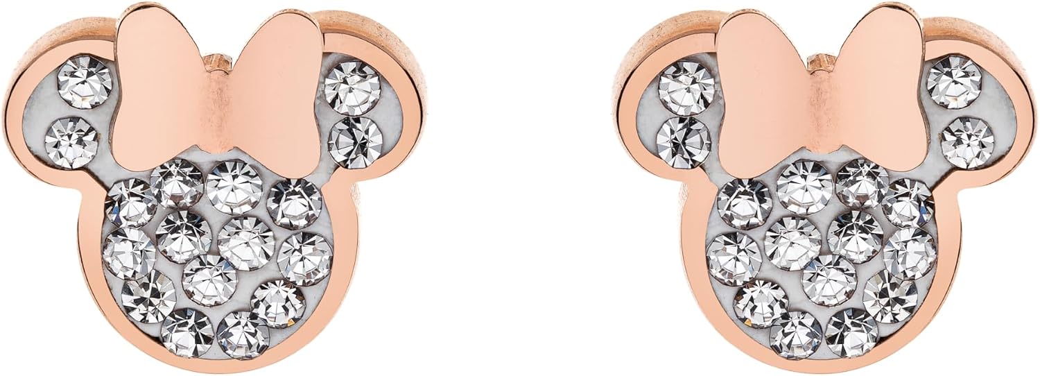 Disney Minnie Girls' Earrings, Stainless Steel, One Size, Jewellery Disney