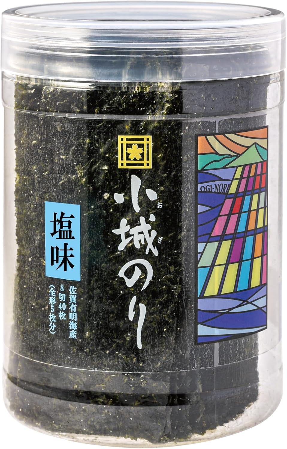 Ogi Nori Salted Nori 8-cut 40 sheets in container, Seasoned nori, Domestic, Premium, Rice balls, Gourmet delivery, Gift, Present, For gifts, Mother's Day, Father's Day, Mid-year gift, Gift, Inner