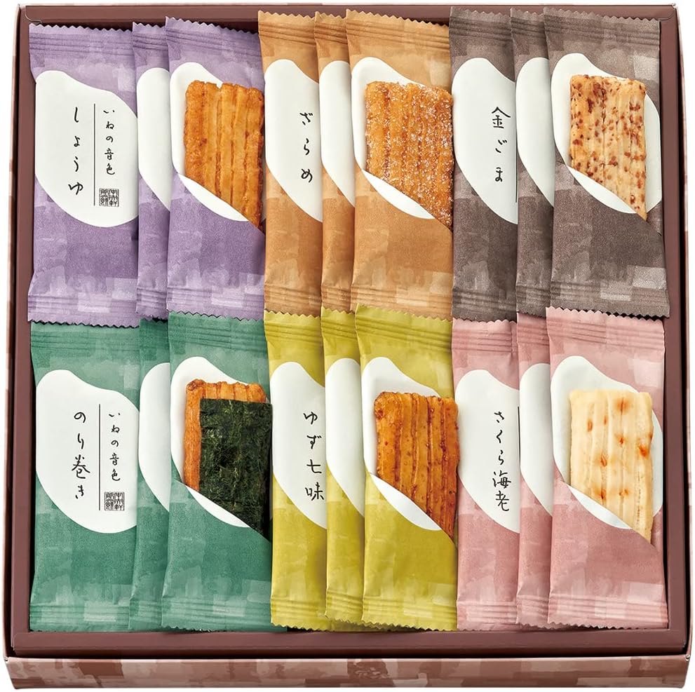 【Official】Chuoken Senbei Ine no Oto (60 Pieces) 6-Flavor Senbei Assortment, Rice Crackers, Gift Exchange, Okaki, Individually Wrapped Souvenir, Hand-Delivered Gift, Confectionery, Offering, Year-End