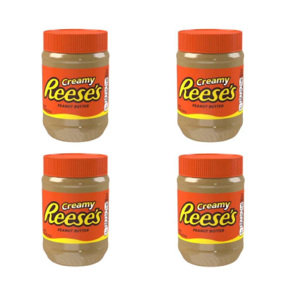 REESE'S Mantequilla cremosa de maní, 18 onzas, paquete de 4