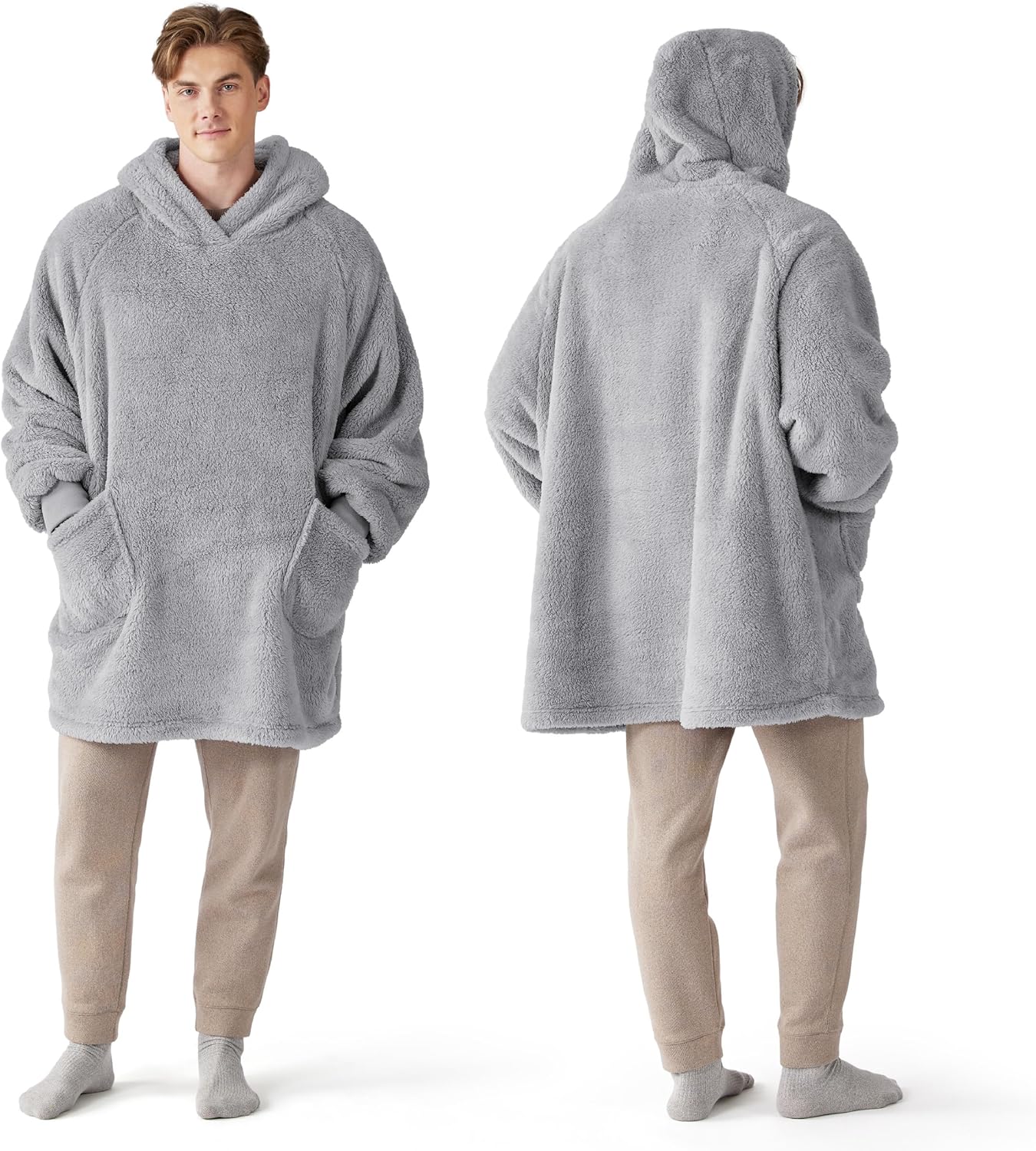 Bedsure Mantas Ponibles con Capucha, Regalos de Navidad para Mujeres, Esposa, Novia, Regalos de Cumpleaños Cálidos y Acogedores para Ella, Esposa, Sudadera Suave y Esponjosa, Mantas con Capucha de