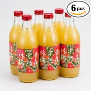 Shiny Aomori Prefecture Apple Juice, Aomori Fully Ripened Apple, 3.8 fl oz (1 L) Paper Pack x 6
