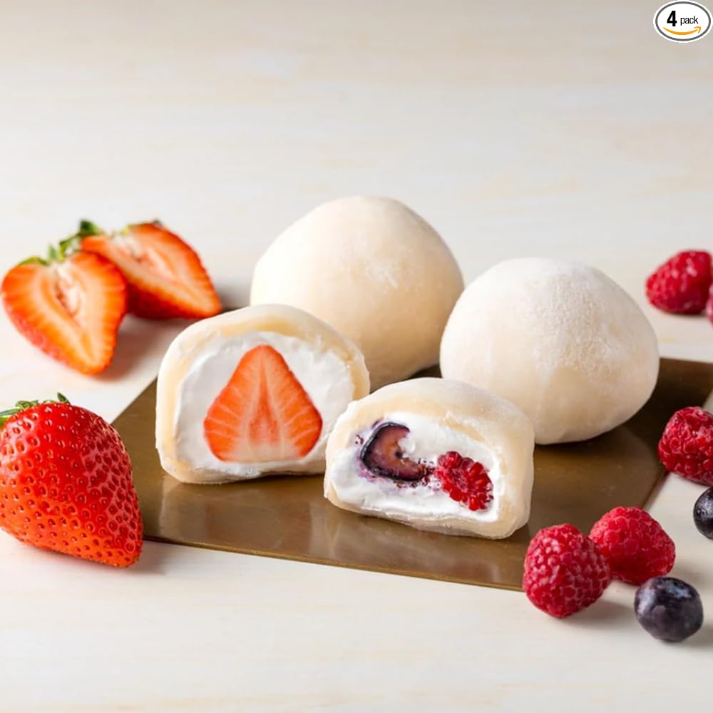Fruit Daifuku Benseiden Official (EC Exclusive) Fluffy Cream Daifuku - Round Strawberry, Mixed Berries, Set of 3 Each; Surprise Cross-Sectional Beauty; Luxurious, Direct to the Market, Souvenir, Ordered Delicious