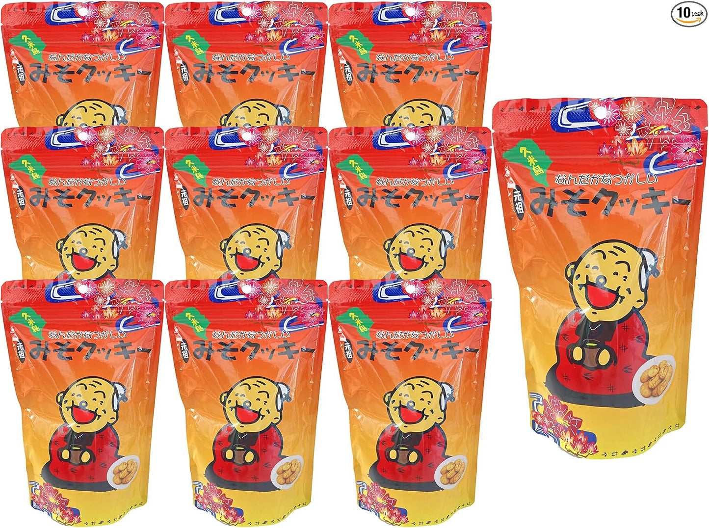 Ganso Miso Cookies, Made with Miso from Kumejima, Somewhat Noble (Large) 1 Bag 6.3 oz (180 g), Zipper Included