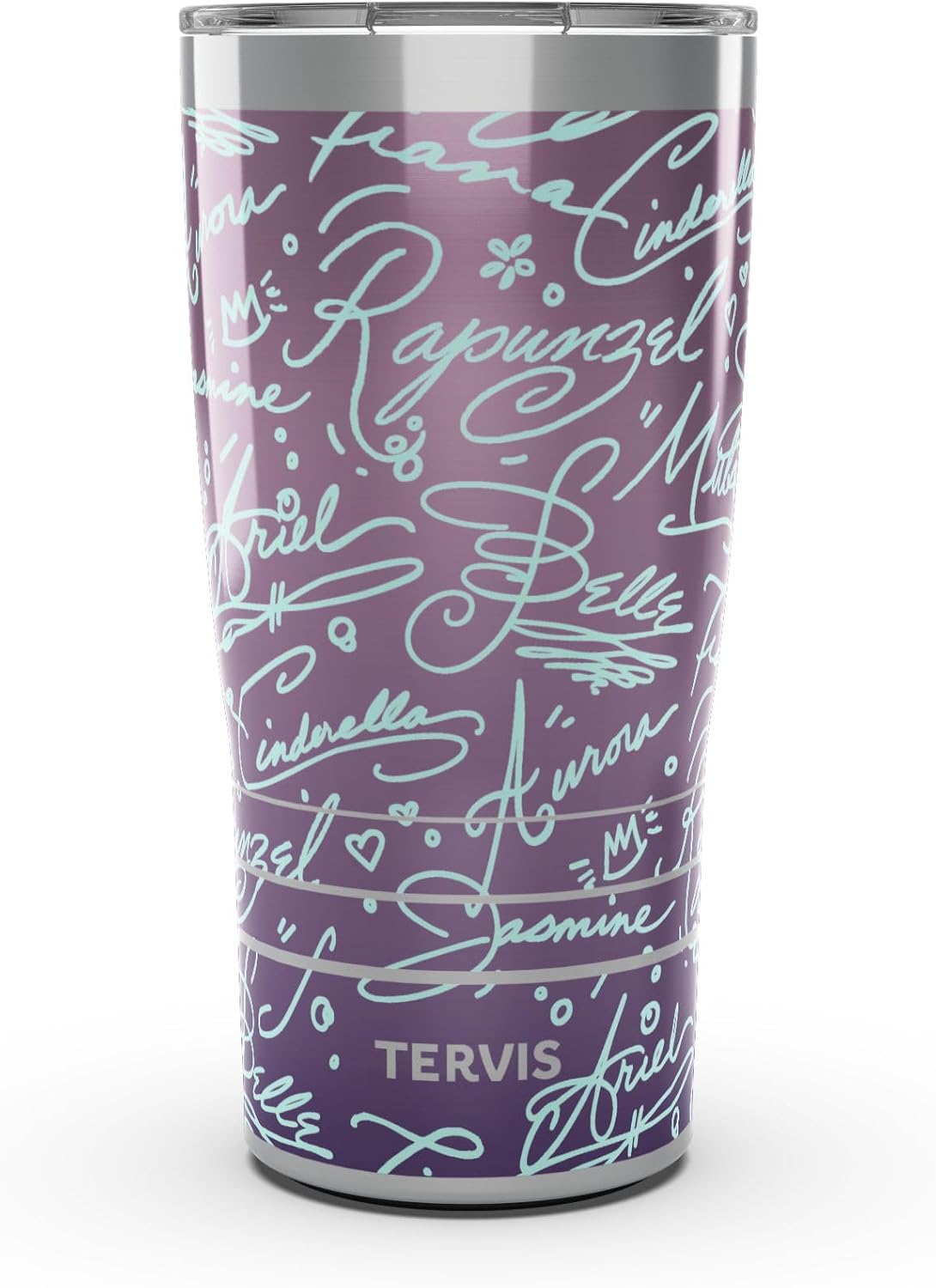Tervis Traveler Disney - Vaso aislado de doble pared hecho en Estados Unidos mantiene las bebidas frías y calientes, 20 onzas, acero inoxidable