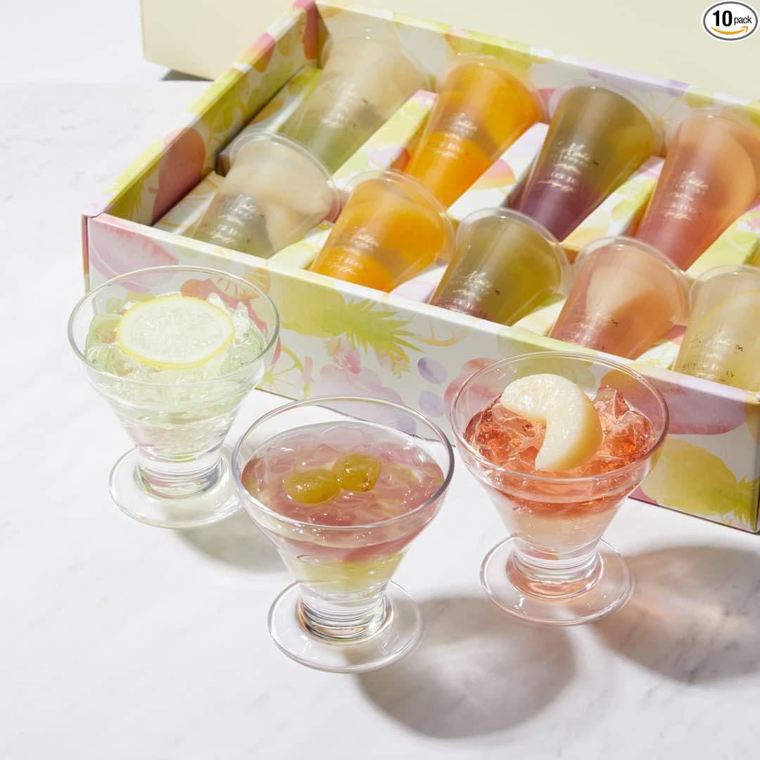 La Maison White Gold 2-Layer Fruit Jelly, Set of 10, Candy Sweets, Summer Gift, Assorted, Packaged, Individually Packaged, Room Temperature Storage, Gift