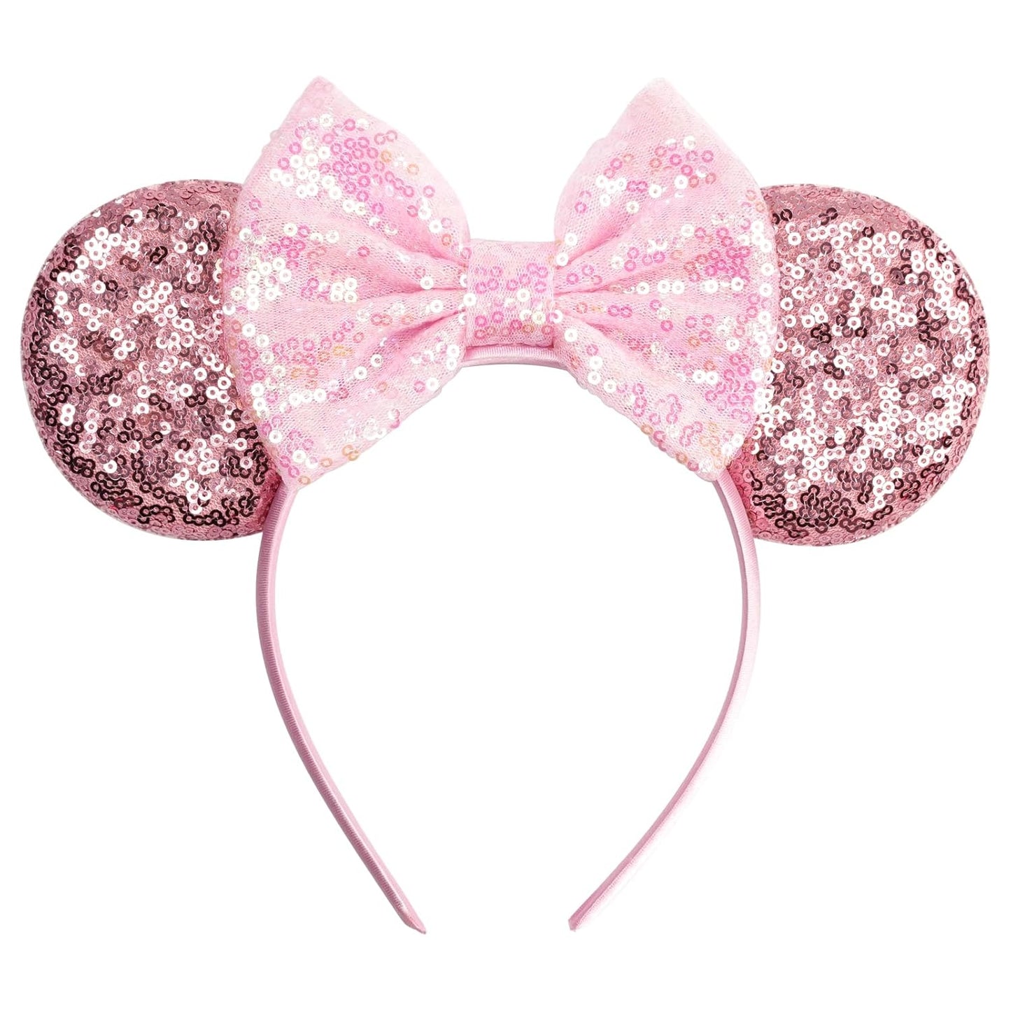 bianbaistar Orejas de ratón brillantes, diadema clásica de lentejuelas negras para adultos y otros usuarios encantadores, accesorio para fiestas de vacaciones o parque de atracciones