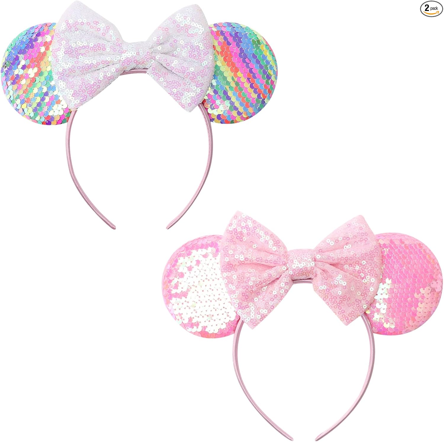 DRESHOW Mouse Ears Bow Headbands Sequins Party Decoration Cosplay Costume for Women