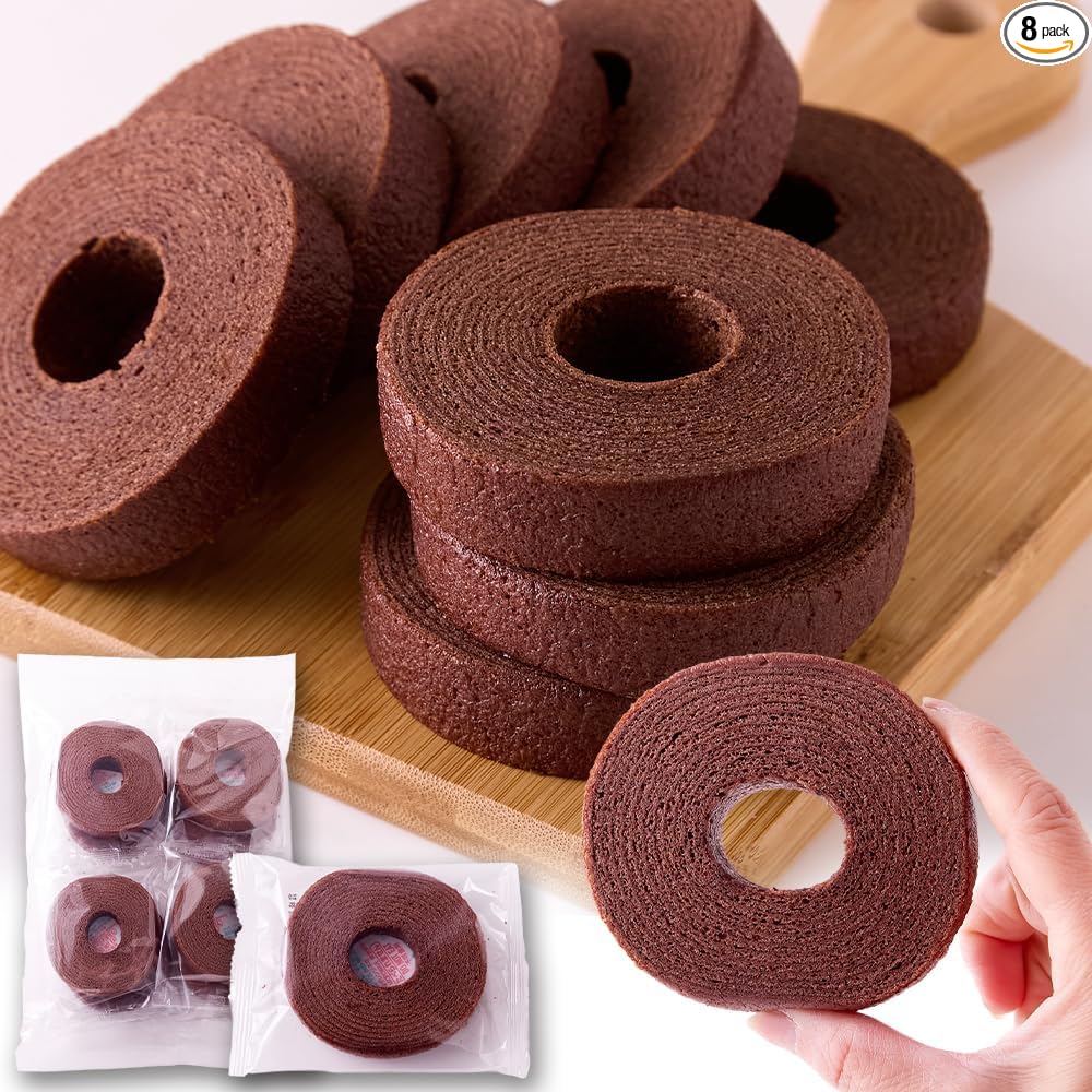 Tennensei Baumkuchen (8 pieces) Plain Individually Wrapped Domestic Eggs Milk Snack Western-style Confectionery Sweets Traditional Fluffy Baumkuchen