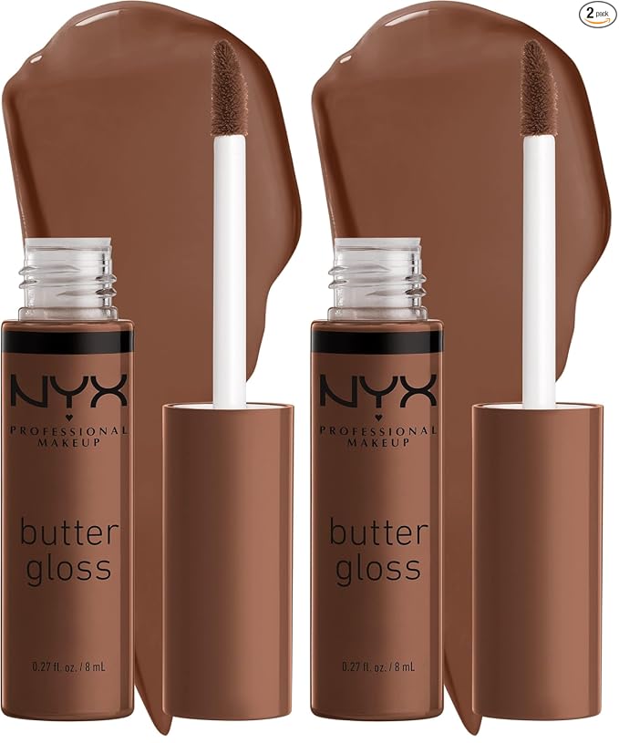NYX MAQUILLAJE PROFESIONAL Brillo de mantequilla, brillo de labios no pegajoso - Tiramisu (Brown)