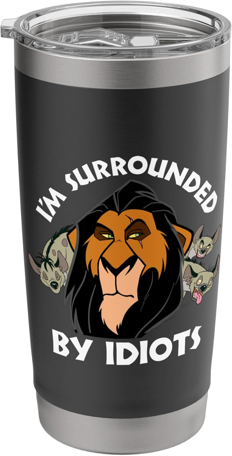 Disney Vaso aislado de acero inoxidable The Lion King Scar Surrounded By Idiots
