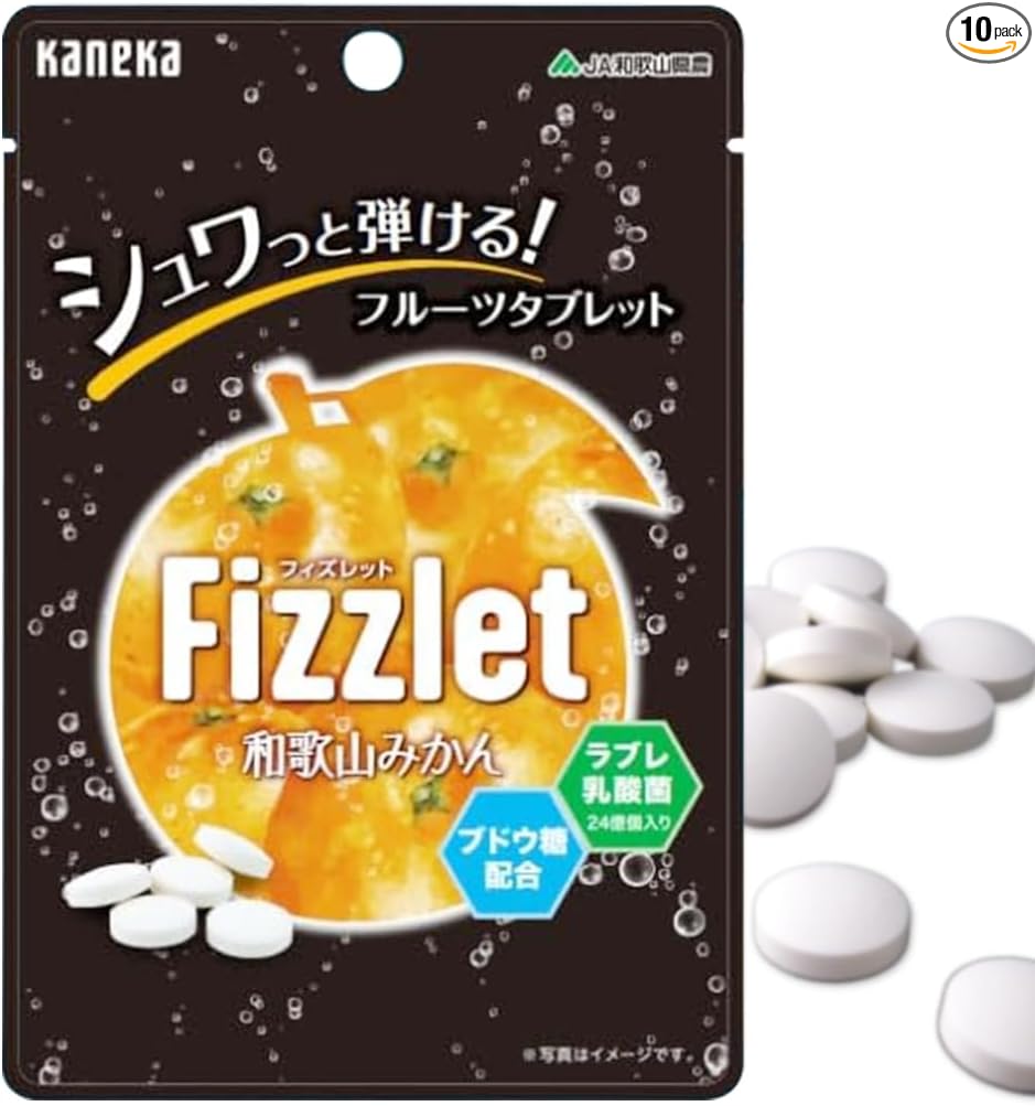 Kaneka Foods Fizzlet Aomori Apple, 0.8 oz (24 g) x 10 Bags, Ramune, Large Capacity, Uses Apple Juice from Aomori Prefecture, Concentration, Refresh Tablet, Fruit Tablet