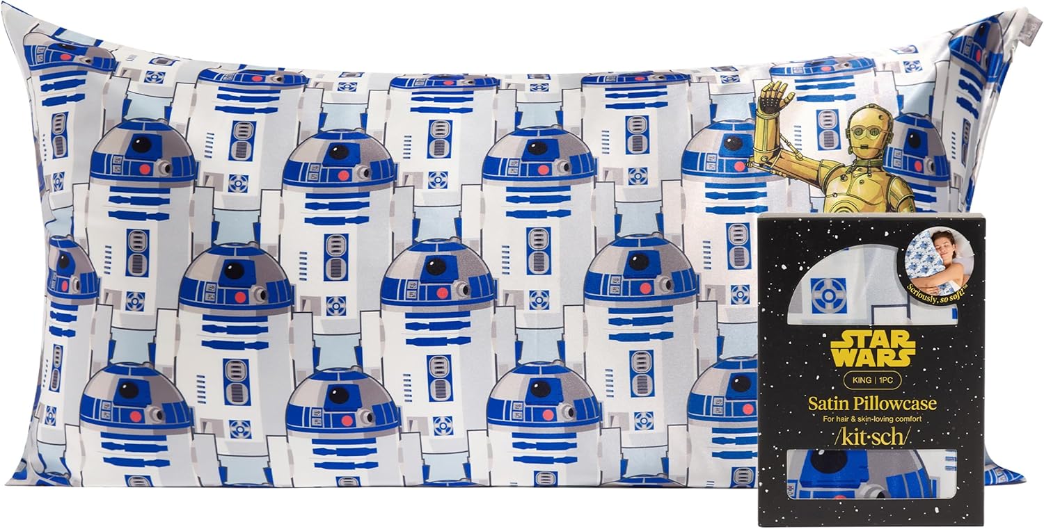 Kitsch x Star Wars Rebel Alliance - Funda de almohada de satén con cremallera para cabello y piel, más suave que las fundas de almohada de seda, funda de almohada de satén refrescante, fundas de almohada sin arrugas, tamaño estándar, 19 x 26 pulgadas