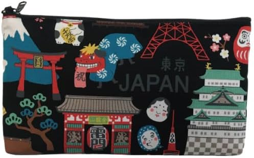 Kyoyu Pouch, Hello Nippon, Tokyo, Kyoto, Mount Fuji, Kaminarimon, Kinkaku-ji, Castle, Made in Japan, Cotton