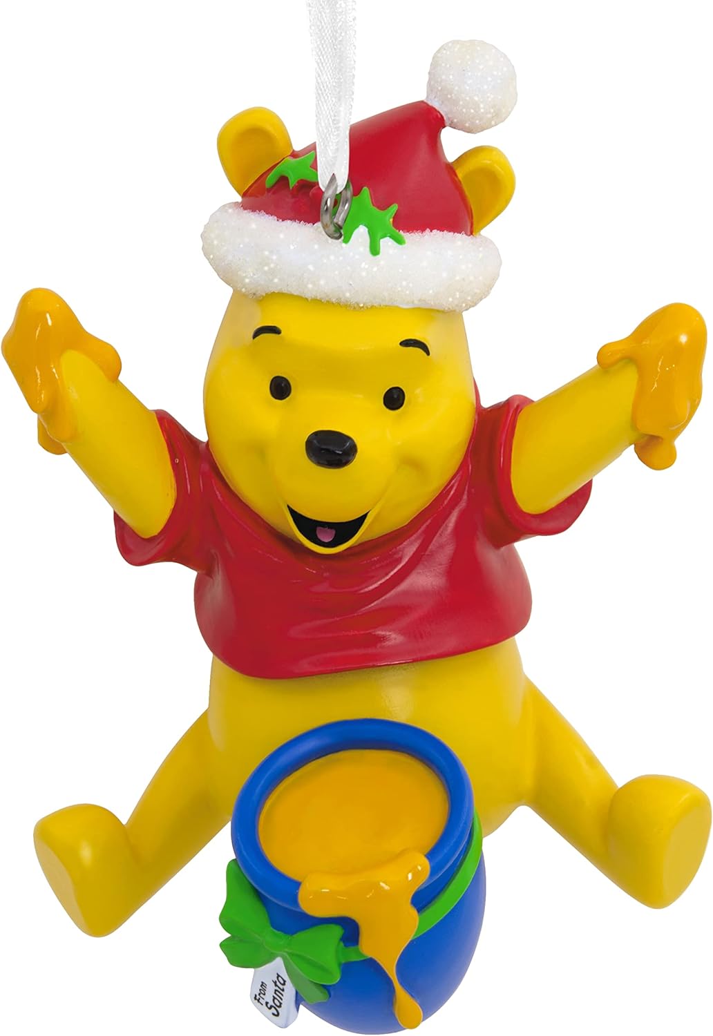 Hallmark Disney Santa Winnie The Pooh - Adorno navideño con maceta de miel
