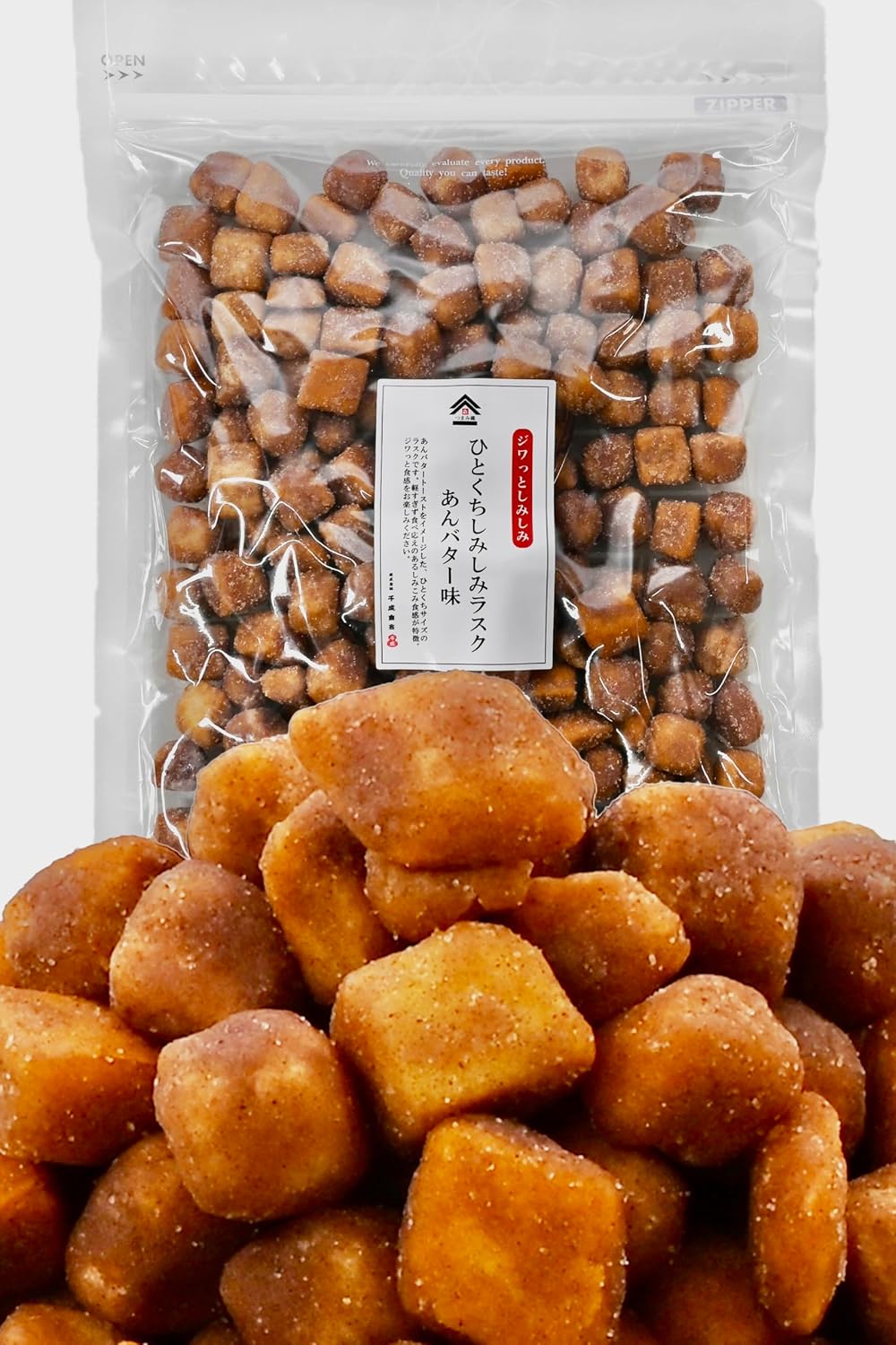 Hitorikuchi Shimi Shimi Rusk < Sugar Butter Flavor>[Crunchy Texture, Generous Capacity] Sugar Rusk Croutons Snacks Commercial Use Party Size Snacks Chikatsu Shokai [Tsumami-Kura] 400g
