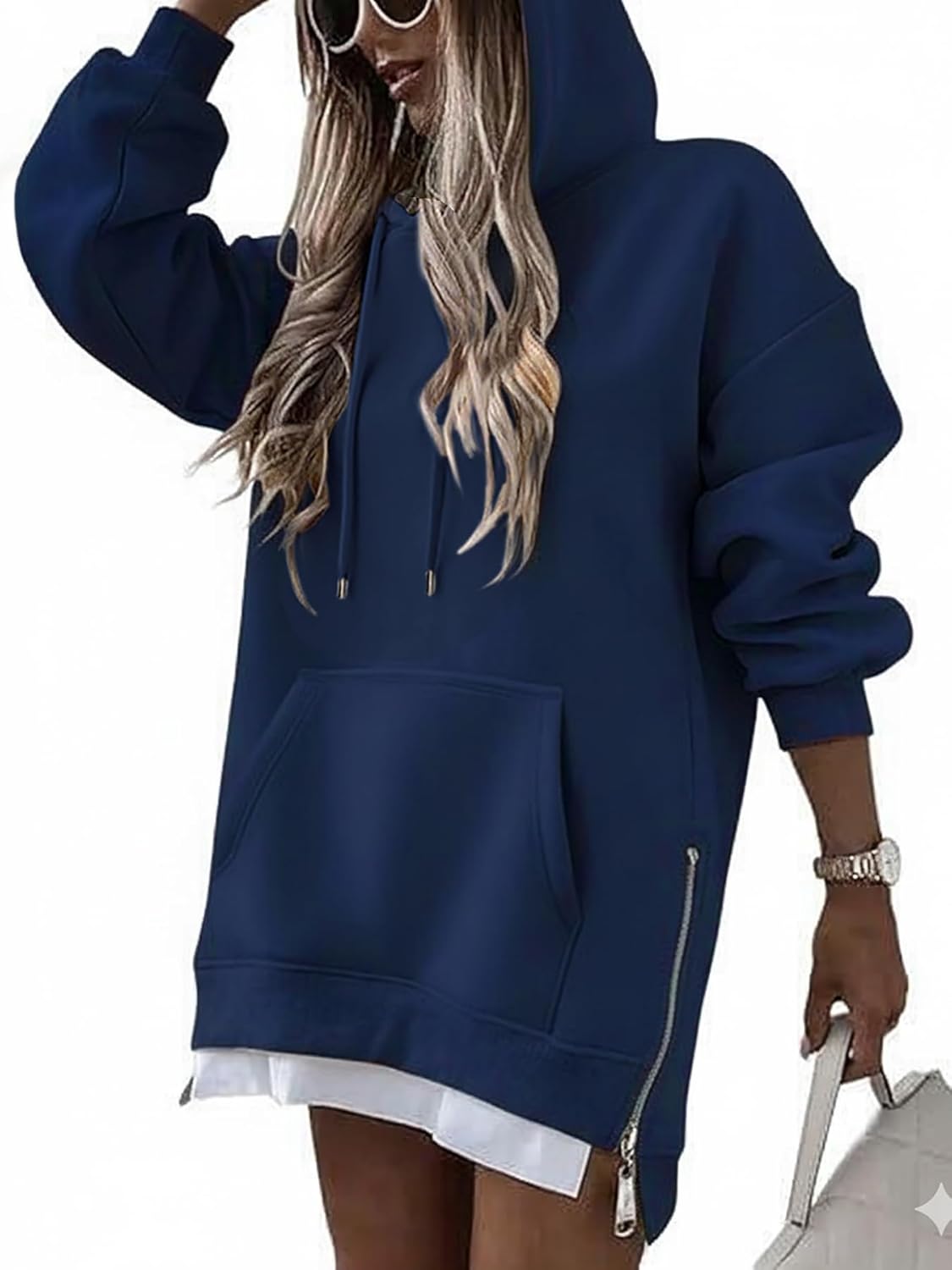 CHICME Vestido largo con capucha de gran tamaño para mujer, trajes de otoño 2025, sudadera de invierno