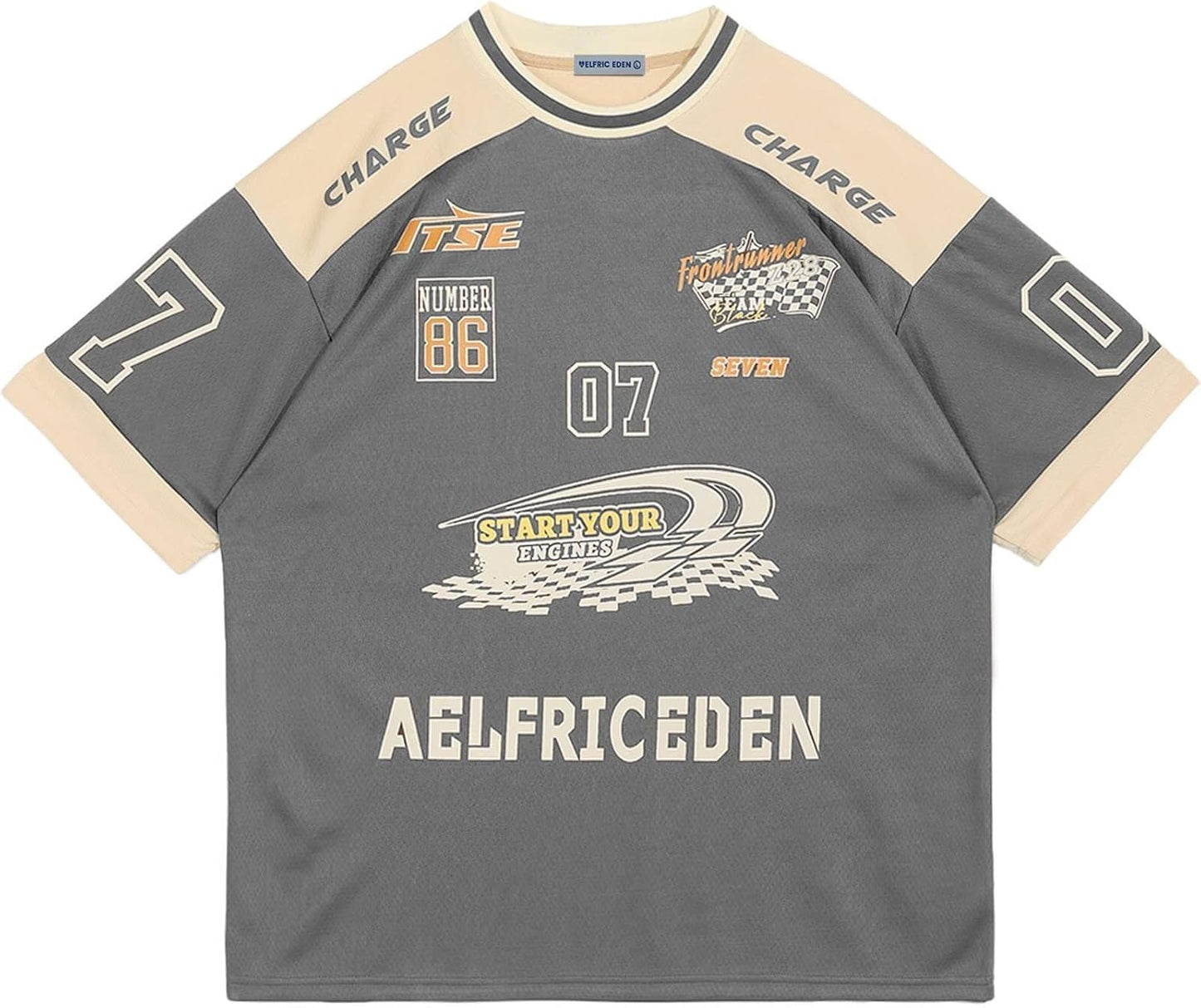 Aelfric Eden - Camisetas vintage de los años 90 de gran tamaño unisex con estampado gráfico, jersey informal, ropa de calle, top de verano