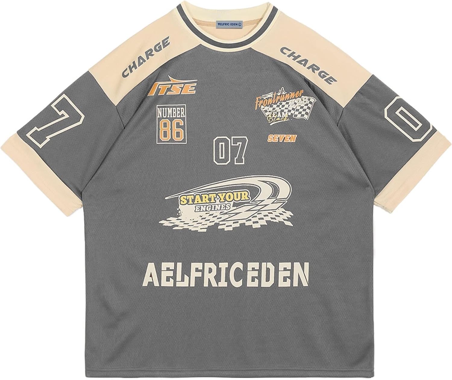 Aelfric Eden - Camisetas vintage de los años 90 de gran tamaño unisex con estampado gráfico, jersey informal, ropa de calle, top de verano