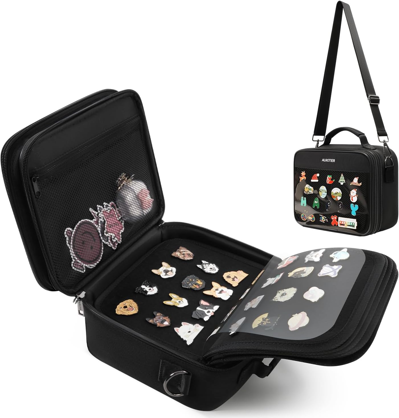 AUROTIER Bolsa de Exhibición de Alfileres Esmaltados, Libro de Colección de 12 Páginas para Intercambio de Alfileres y Parches, Estuche de Exhibición de Alfileres para Almacenar Alfileres Esmaltados