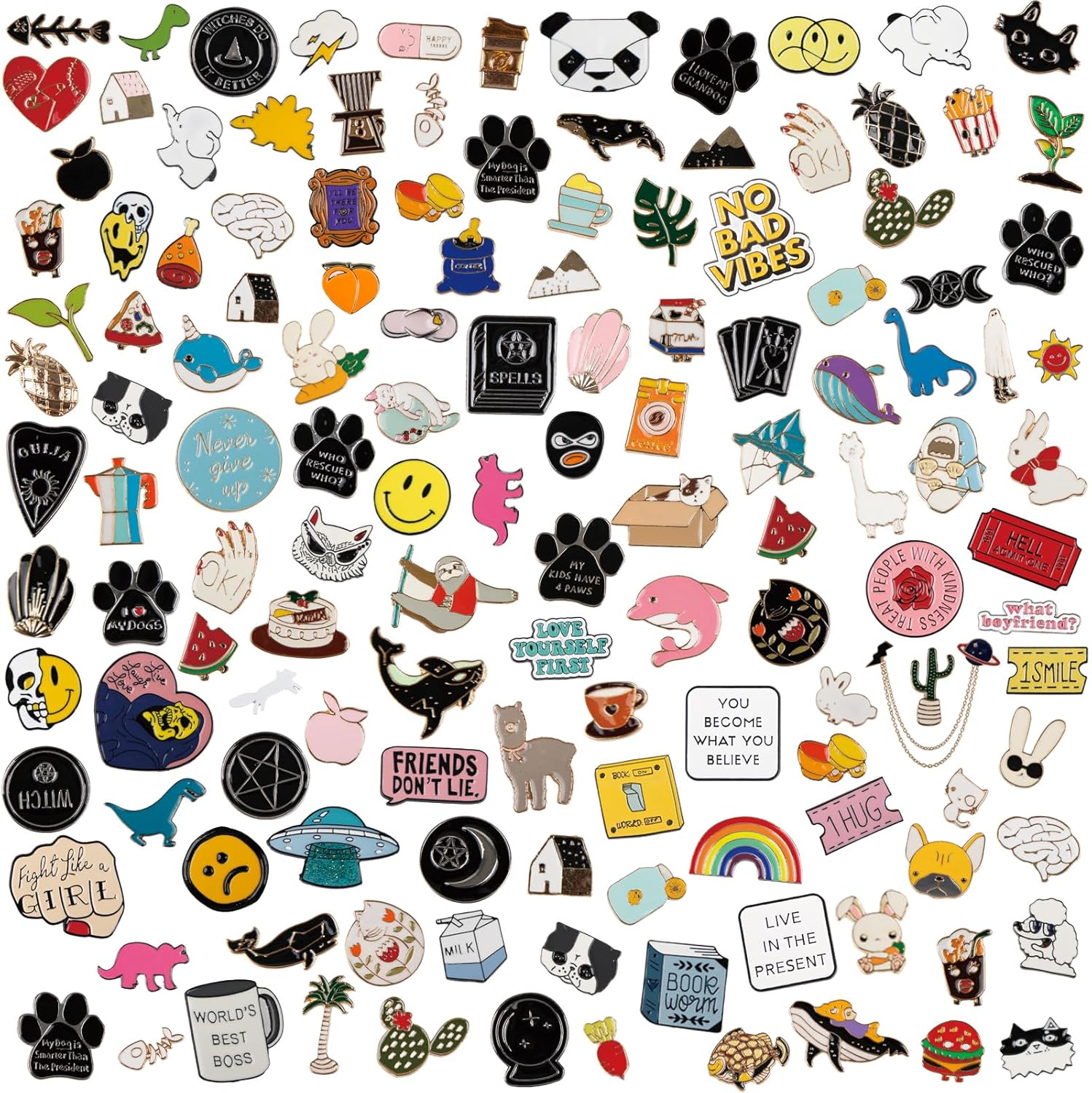Juego mixto de broches de esmalte para solapa, decoración para mochila, sombrero y chaqueta | Regalo de cumpleaños, Navidad, festivo para amigos, niños, familias (estilo misterioso)